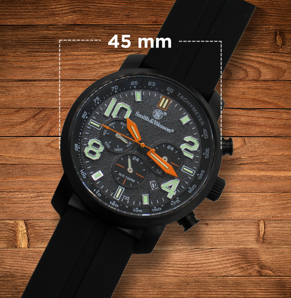 Black Smith & Wesson Tritium Chronograph Gold, Silicone Strap