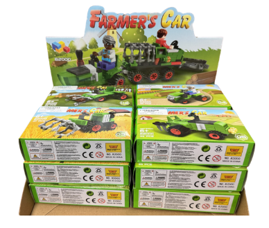 On The Farm Building Block 4 Cars assorted 12pcs/display