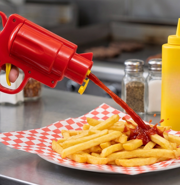 Ketchup Mustard Revolver dispenser RED