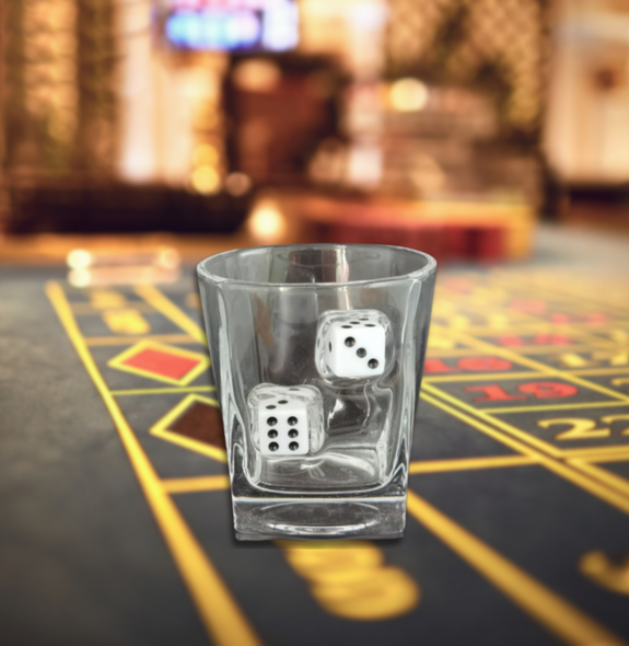 LAST MAN STANDING Dice Whiskey Glass