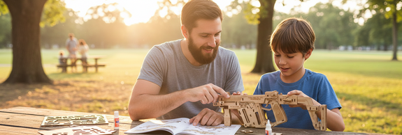 Caliber Rubber Band Machine Gun Puzzle Wood