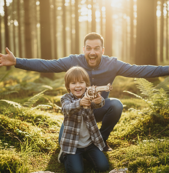 Caliber Revolver Wood Puzzle Gun