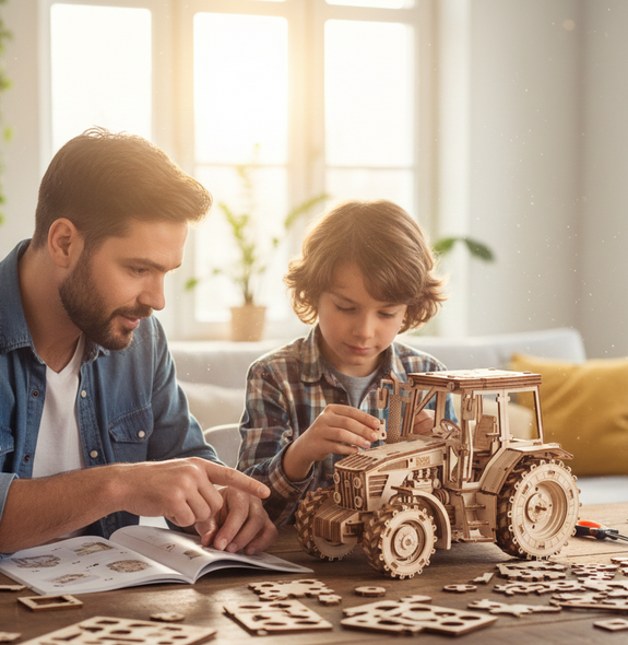 3D Wooden Puzzle TRACTOR
