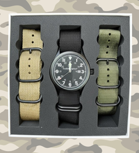 42MM Black Military Watch- 3 Nato Military Straps