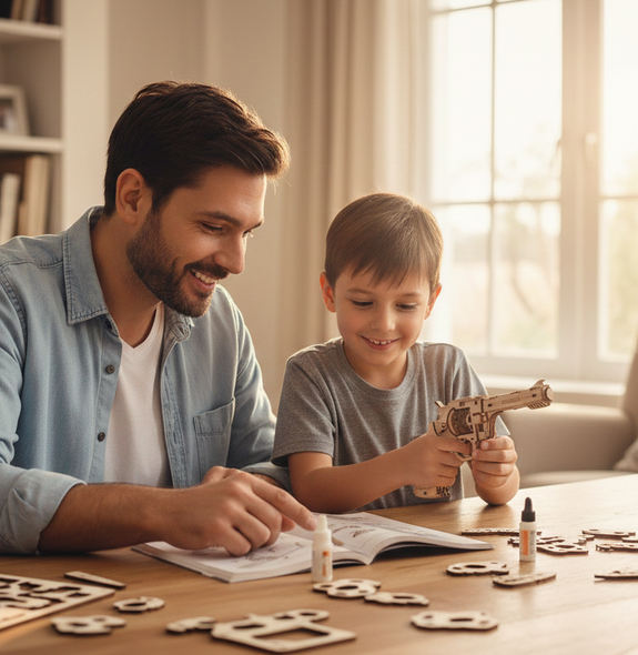 Caliber Revolver Wood Puzzle Gun