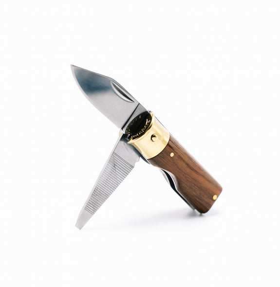 Brass and Mahogany Wood Handle Shotgun Shell knife