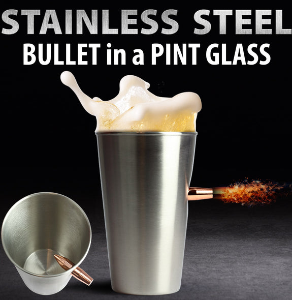 Caliber Gourmet Bullet Pint Glass - Stainless Steel