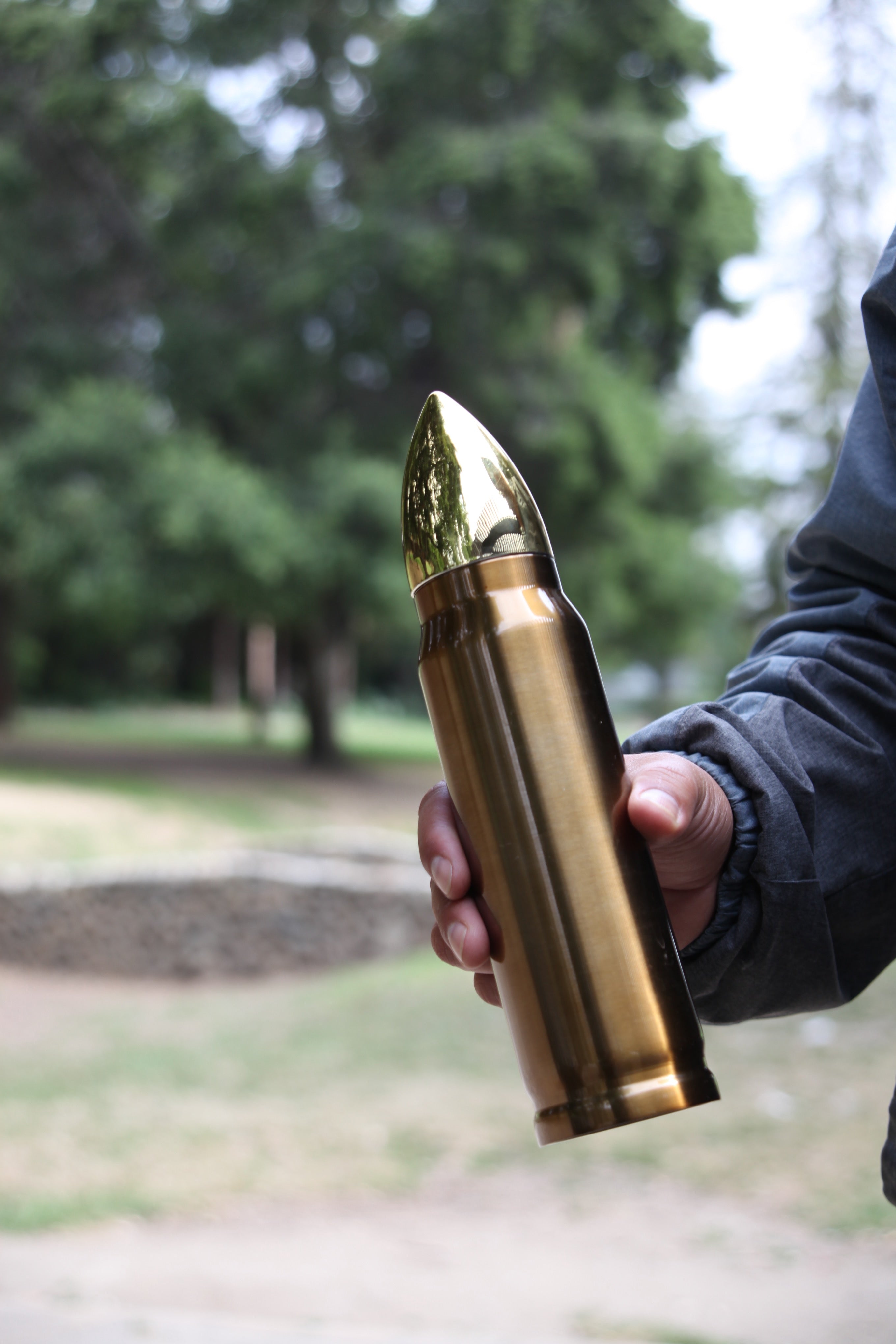 Bullet Shaped Thermos Bottle 17 Ounces, Vacuum Insulated - Great for your  Camping Accessories or Camping Gear. (Golden)