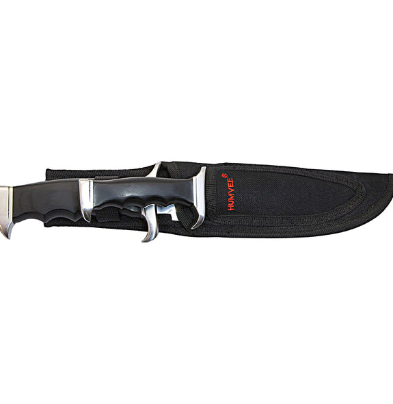 HUMVEE 2pc Bowie Knife Set- Black Pakkawood Handle