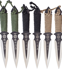 UZI Throwing knives black blade cord wrapped UZK-TRW-006