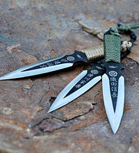 UZI Throwing knives black blade cord wrapped UZK-TRW-006