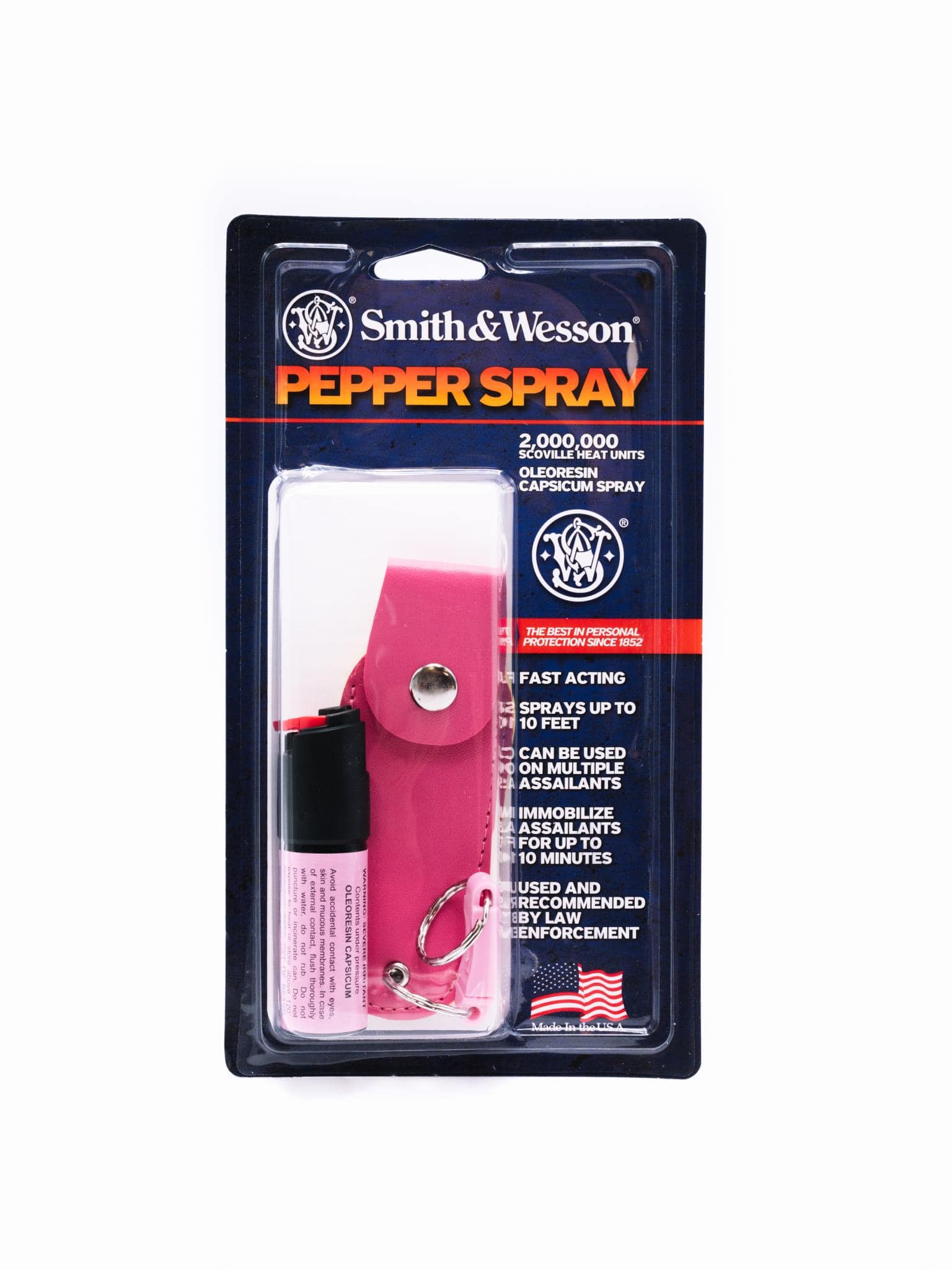 Smith & Wesson 1/2 oz Pepper Spray w/ Leather Holster - Black