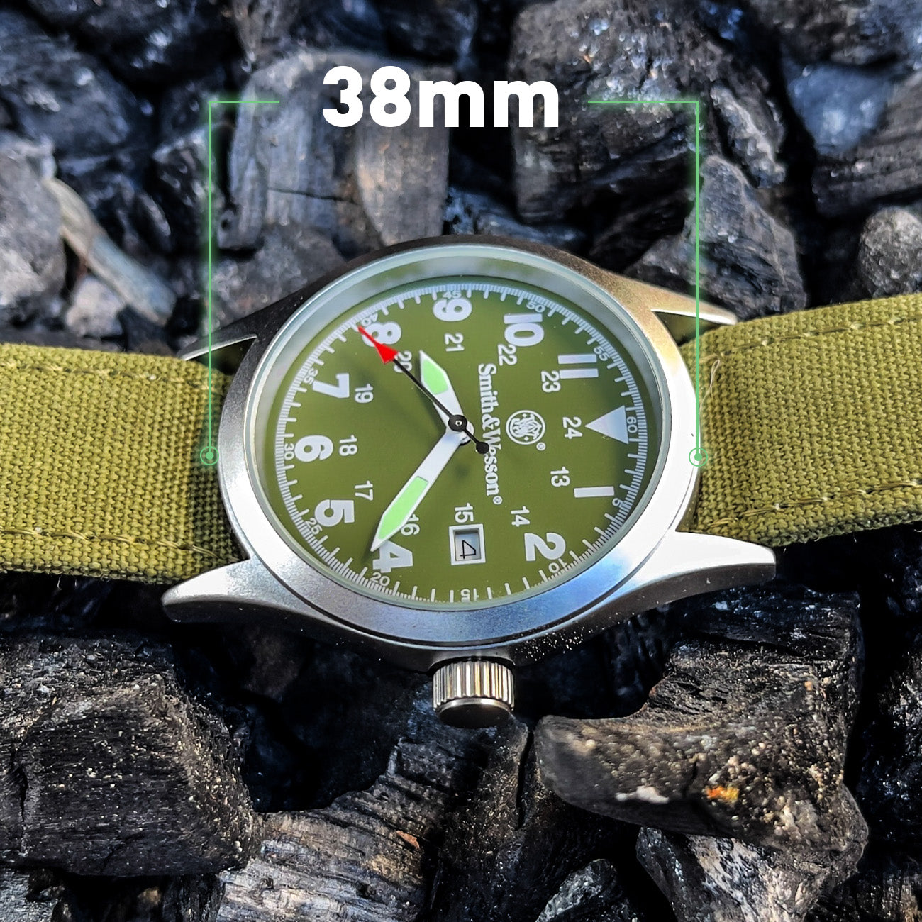 Smith & Wesson Military Watch - Olive Drab 3 Changeable Straps