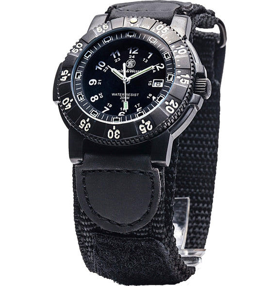 Tactical Watch, Tritium, 45 mm, Black w/Nylon Strap, t-usa
