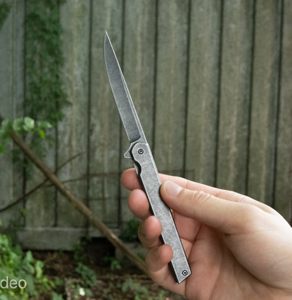 Occams Razor, Stone Washed Steel Handle