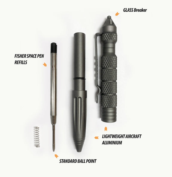 UZI Defender Tactical Pen w/ Glass Breaker - Gun Metal